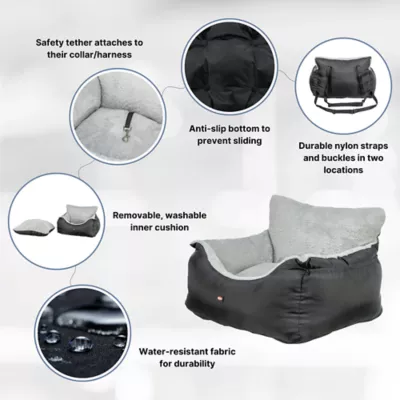 Product TRIXIE Convertible Lite Pet Car Seat, Dog Booster Seat, Travel Pet Bed for Small Dogs and Cats