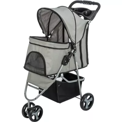 Product TRIXIE Pet Stroller for Small Dogs & Cats Portable Lightweight Travel Stroller, Gray