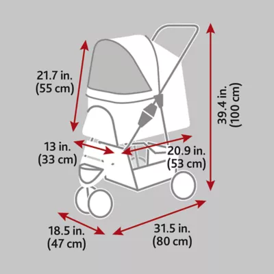 Product TRIXIE Pet Stroller for Small Dogs & Cats Portable Lightweight Travel Stroller, Gray