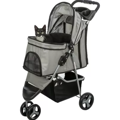 Product TRIXIE Pet Stroller for Small Dogs & Cats Portable Lightweight Travel Stroller, Gray