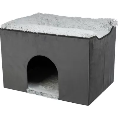 Product TRIXIE Harvey Velvety Indoor Condo, Foldable Hideaway, for Cats and Small Dogs, Gray