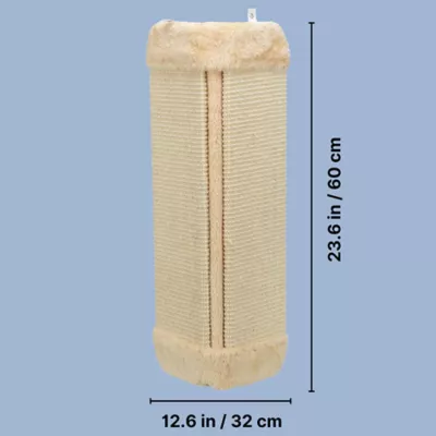 Product TRIXIE Wall Mount Sisal Scratching Board for Corners, Vertical Cat Scratcher, Beige