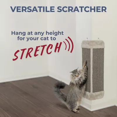 Product TRIXIE Wall Mount Sisal Scratching Board for Corners, Vertical Cat Scratcher, Gray