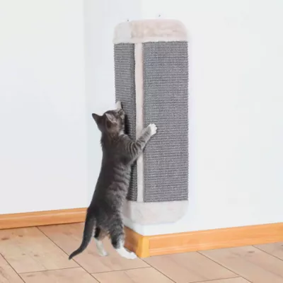 Product TRIXIE Wall Mount Sisal Scratching Board for Corners, Vertical Cat Scratcher, Gray