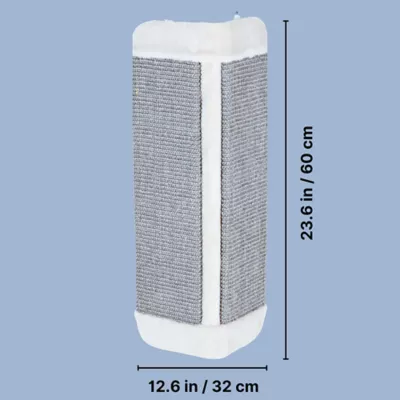 Product TRIXIE Wall Mount Sisal Scratching Board for Corners, Vertical Cat Scratcher, Gray