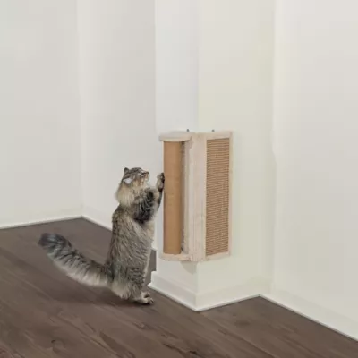 Product TRIXIE Wall Mounted Corner Sisal Scratching Board and Jute Post, Vertical Cat Scratcher
