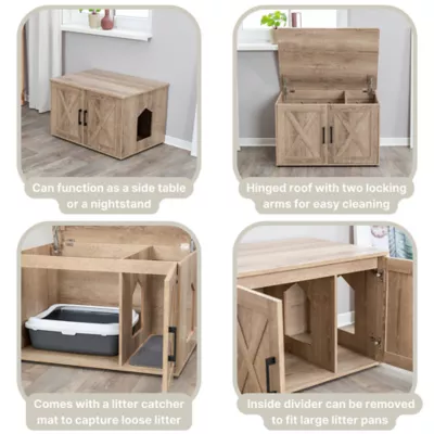 Product TRIXIE XL Farmhouse Litter Box Enclosure, Hidden Litter Box Cabinet or End Table