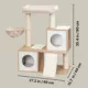 Product TRIXIE Addison Sisal & Wood 35.5" Cat Tree, Modern Cat Tower, Condos, Hammock, Cozy Bed, Beige
