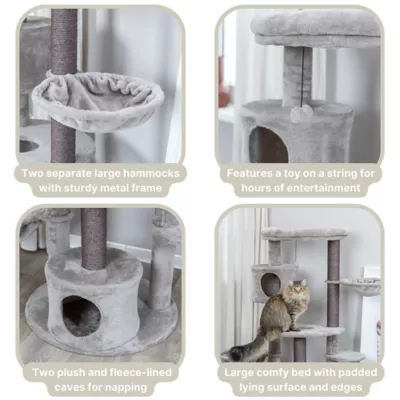 Product TRIXIE Anna Jute 50" Cat Tree Scratching Posts Condos Hammocks Perches Cat Toy, Beige