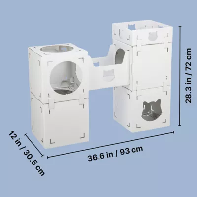 Product TRIXIE Casa Cara Indoor Modular Cardboard Cat Condo, Cat Play Tower, Corrugated Cat House