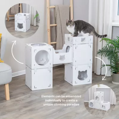Product TRIXIE Casa Cara Indoor Modular Cardboard Cat Condo, Cat Play Tower, Corrugated Cat House