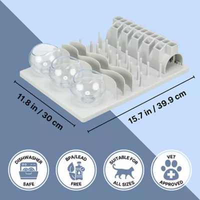 Product TRIXIE Fun Board XXL Strategy Game for Cats, Treat Puzzle Toy, Interactive Play, White