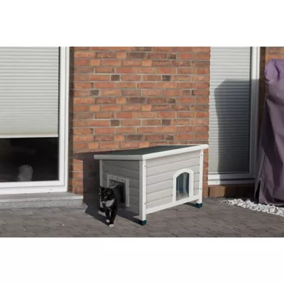 Product TRIXIE Classic Elevated Weatherproof Cat House, 2 Cover Openings, Indoor-Outdoor Cat Home