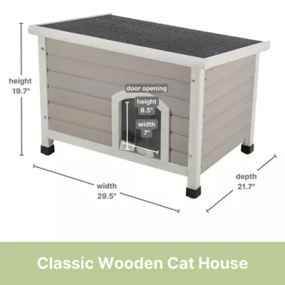 Product TRIXIE Classic Elevated Weatherproof Cat House, 2 Cover Openings, Indoor-Outdoor Cat Home