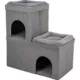 Product TRIXIE Crazy Cube Stackable 2-Story Indoor Cat Condo, Cat House with Scratching Pad, Gray