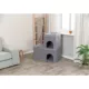 Product TRIXIE Crazy Cube Stackable 2-Story Indoor Cat Condo, Cat House with Scratching Pad, Gray