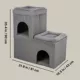 Product TRIXIE Crazy Cube Stackable 2-Story Indoor Cat Condo, Cat House with Scratching Pad, Gray