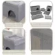 Product TRIXIE Crazy Cube Stackable 2-Story Indoor Cat Condo, Cat House with Scratching Pad, Gray