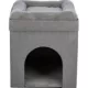 Product TRIXIE Crazy Cube Stackable 1-Story Indoor Cat Condo, Cat House with Scratching Pad, Gray