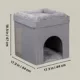 Product TRIXIE Crazy Cube Stackable 1-Story Indoor Cat Condo, Cat House with Scratching Pad, Gray