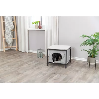 Product TRIXIE Emmie Indoor Cat Condo, Cat Bed Side Table, Cat Hideaway Cave with Cozy Cushion