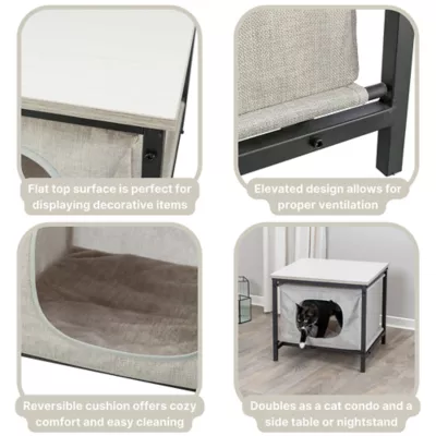 Product TRIXIE Emmie Indoor Cat Condo, Cat Bed Side Table, Cat Hideaway Cave with Cozy Cushion