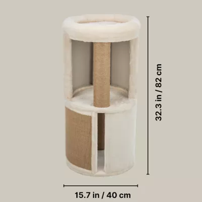 Product TRIXIE Giorgia Plush & Sisal 32" Cat Condo Tower, Scratching Posts  with Padded Bed, Beige