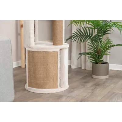 Product TRIXIE Giorgia Plush & Sisal 32" Cat Condo Tower, Scratching Posts  with Padded Bed, Beige