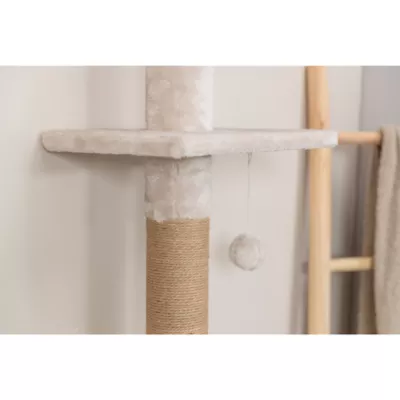 Product TRIXIE Kobe Sisal & Plush 90.5"-104" Ceiling Mount Cat Tree, 4-Level Cat Tower, Beige
