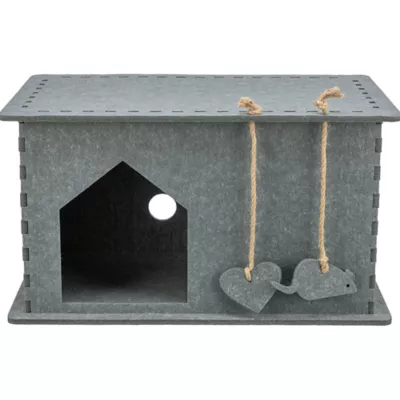 Product TRIXIE Lene Felt Indoor Cat Condo, Small Cat Hideaway - Cat Toy, Jute Scratching Pads, Gray