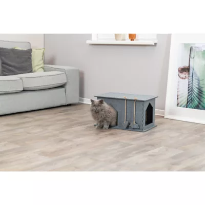 Product TRIXIE Lene Felt Indoor Cat Condo, Small Cat Hideaway - Cat Toy, Jute Scratching Pads, Gray