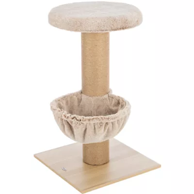 Product TRIXIE Mauricio Sisal & Plush 33" Cat Tree with Sisal Scratching Post, Perch & Hammock, Beige
