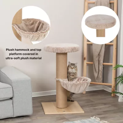 Product TRIXIE Mauricio Sisal & Plush 33" Cat Tree with Sisal Scratching Post, Perch & Hammock, Beige
