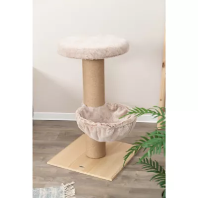 Product TRIXIE Mauricio Sisal & Plush 33" Cat Tree with Sisal Scratching Post, Perch & Hammock, Beige