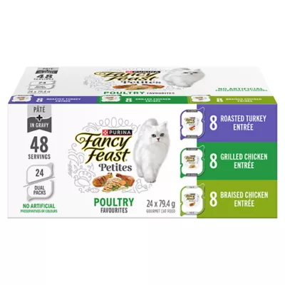 Product Fancy Feast Wet Cat Food Petites - Poultry Favourites Variety Pack, 24 ct