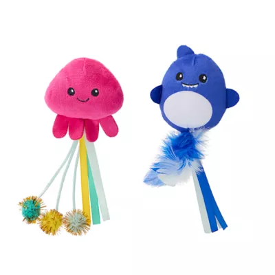 Product Whisker City® Octopus and Dolphin Plush Cat Toy 2-Pack