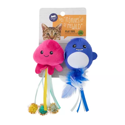 Product Whisker City® Octopus and Dolphin Plush Cat Toy 2-Pack