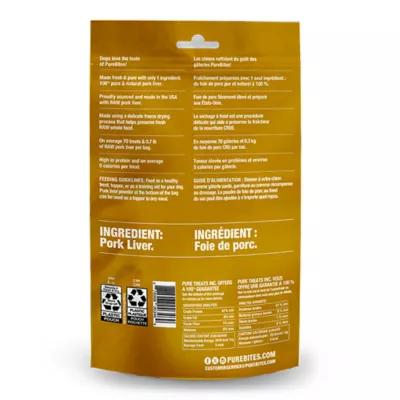 Product PureBites Dog Treats - Freeze Dried Pork Liver 3.5oz/100g