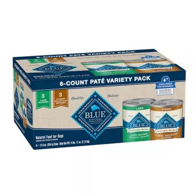 Product Blue Buffalo Homestyle Recipe Variety Pack Adult Wet Dog Food - Lamb & Turkey, 6 Count