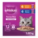 Product WHISKAS Favourites Adult Wet Cat Food Chicken & Salmon Cuts In Gravy - Pouch Variety Pack, 12 Count