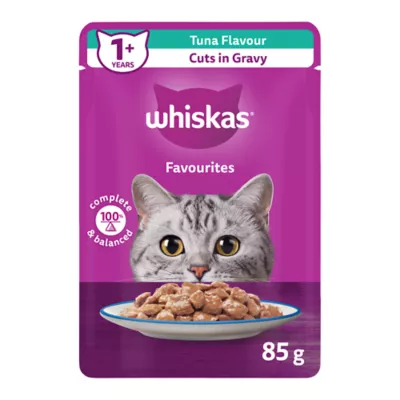 Product WHISKAS Favourites Adult Cat Wet Food - Tuna Cuts In Gravy - Pouch