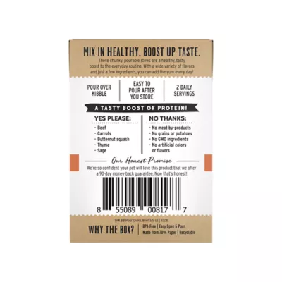 Product The Honest Kitchen Bone Broth Pour Overs All Life Stages Wet Dog Food Topper - Beef Stew, 5.5 oz