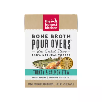 Product The Honest Kitchen Bone Broth Pour Overs All Life Stages Wet Dog Food Topper - Turkey & Salmon Stew