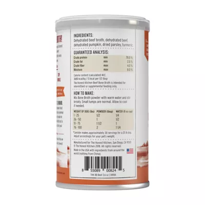 Product The Honest Kitchen Daily Boosters Dehydrated Bone Broth All Life Stages Dog Food Topper - Beef