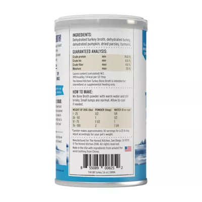 Product The Honest Kitchen Daily Boosters Dehydrated Bone Broth All Life Stages Dog Food Topper - Turkey