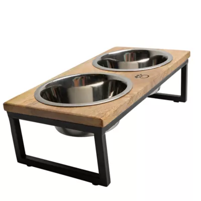Product GF PET Mango Wood & Metal Double Feeder