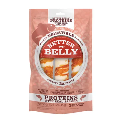 Product Better Belly Salmon Wrapped Rolls Large Dog Treats 3 Count 36 OZ