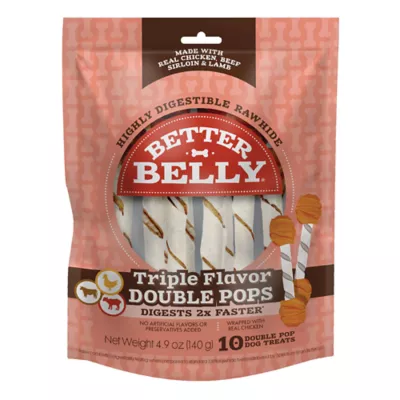 Product Better Belly Triple Flavor Double Pops Dog Treats 6.1 OZ