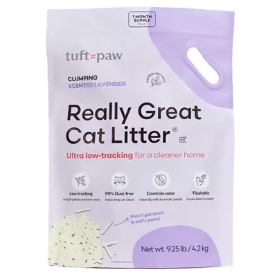 Product Tuft + Paw - Really Great Tofu Cat Litter - Lavender, Flushable, 9.25 LB