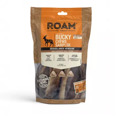 Product Roam Small Venison Variety Pack of Bones Dog Treats 1 LB